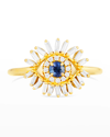Suzanne Kalan Blue Sapphire Mini Evil Eye Ring Size 4-8 In Gold
