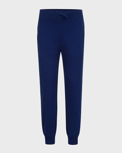 Stefano Ricci Kids' Boy's Solid Stretch Cotton Jogger Pants In Blue
