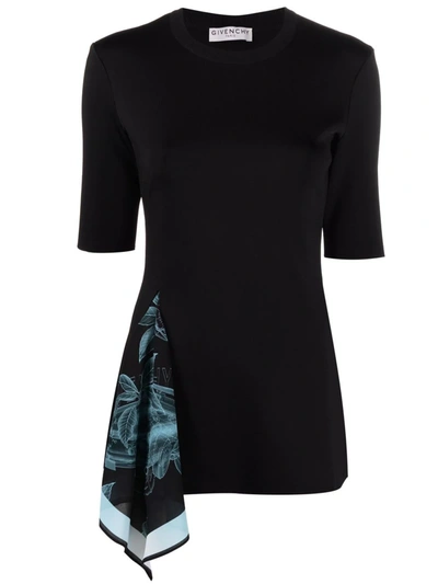 Givenchy Scarf-detail Short-sleeve Top In Schwarz
