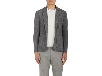 Thom Browne Boiled Wool Four-button Sportcoat In Grey