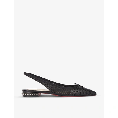 Christian Louboutin Womens Version Black Hall Sling Flat Nappa