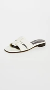 Emme Parsons Leo Leather Flat Slide Sandals In Ivory