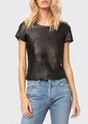 As By Df New Guard Cropped Leather Tee In Black
