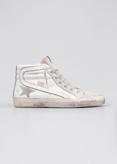 Golden Goose Men's Superstar Mix-leather High-top Sneakers In White_ice