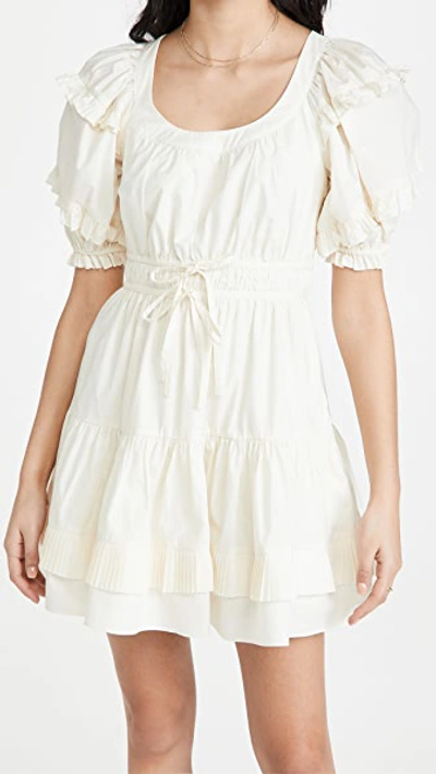 Ulla Johnson Naomi Cotton Ruffle Short Dress In Blanc