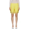 Dries Van Noten Green Organza Overlay Shorts In Lime 201