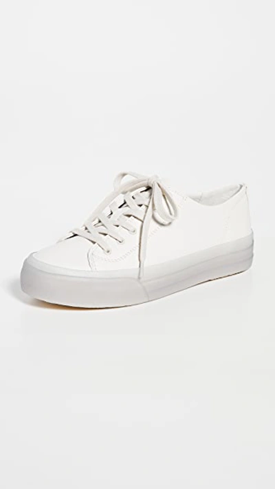 Vince Heaton Leather Platform Sneakers In Off White/translucent Sole Leather
