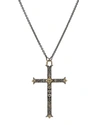 Armenta Old World Diamond Large Cross Pendant Necklace In Silver