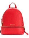 Michael Kors Women's Leather Rucksack Backpack Travel  Rhea Medium Zip In Red