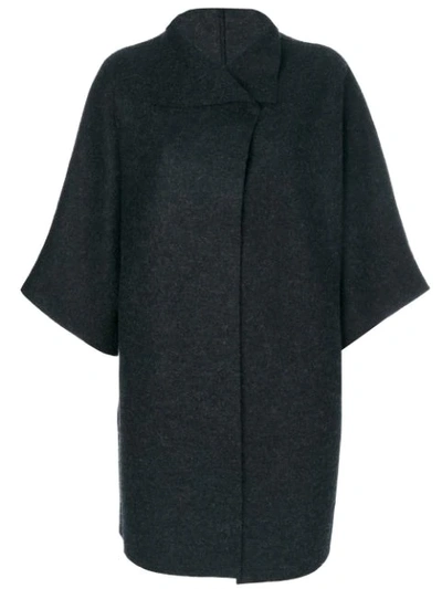 Harris Wharf London Oversized Cape Jacket In Grey