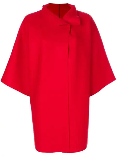Harris Wharf London Oversized Cape Jacket - Red In Red