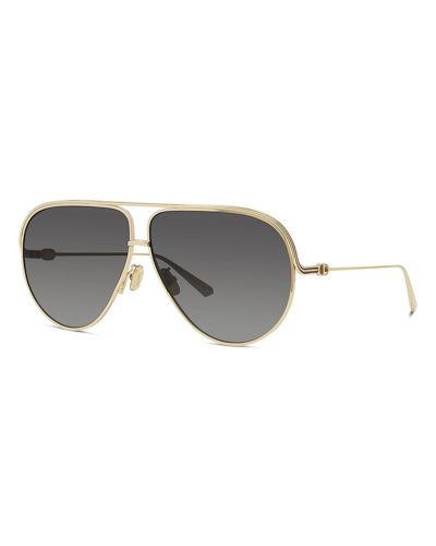 Dior Metal Aviator Sunglasses In Gold/smoke