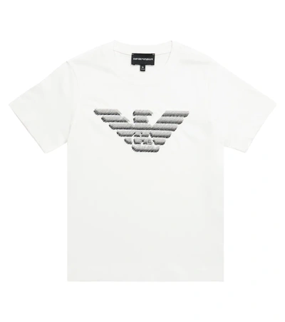 Emporio Armani Kids' Boy's Embroidered Eagle Logo Cotton T-shirt In White