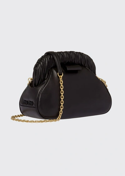 Miu Miu Belle Napa Pochette Clutch Bag In F0002 Nero ModeSens