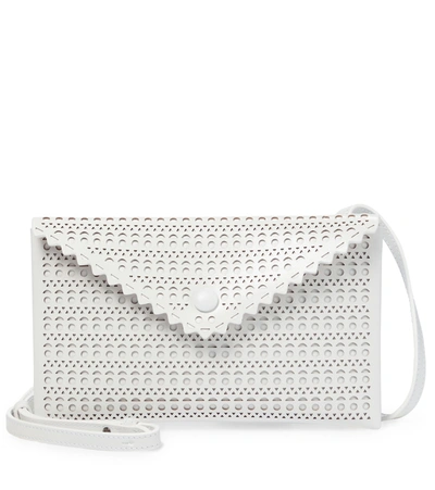 Alaïa Louise 20 Laser-cut Envelop Clutch Bag In Blanc Optique