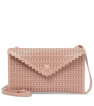 Alaïa Louise 20 Laser-cut Envelop Clutch Bag In Sable