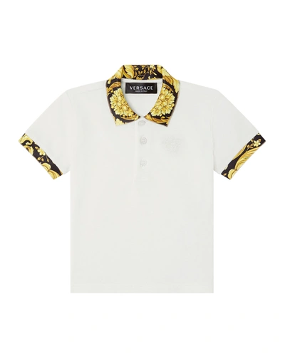 Versace Kids' Boy's Short-sleeve Polo Shirt In Multi