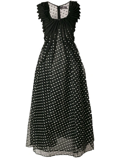 Capucci Polka Dot Organza Dress In Black