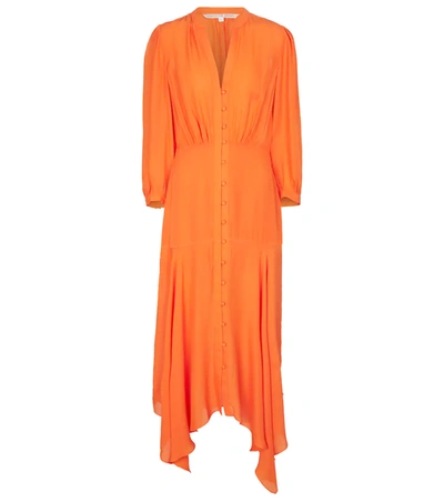 Veronica Beard Roksanda Button-front Handkerchief Dress In Orange