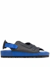 Birkenstock X Csm Terra Bicolor Quilted Slingback Sandals In Ultra Blue Black