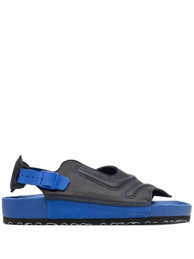 Birkenstock X Csm Terra Bicolor Quilted Slingback Sandals In Ultra Blue Black