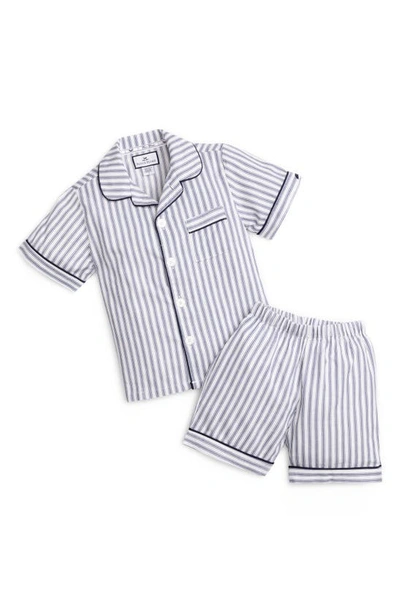 Petite Plume Kids' Boy's French Ticking Striped Pajama Set W/ Contrast Piping In Multi Pattern