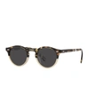 Oliver Peoples Gregory Peck Round Acetate Sunglasses, Tortoiseshell In Brown Tort
