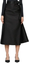 Prada Black Gabardine Re-nylon Wide Skirt In F0002 Black