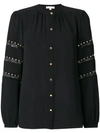 Michael Michael Kors Shirt With Lace And Studs Insert In Nero
