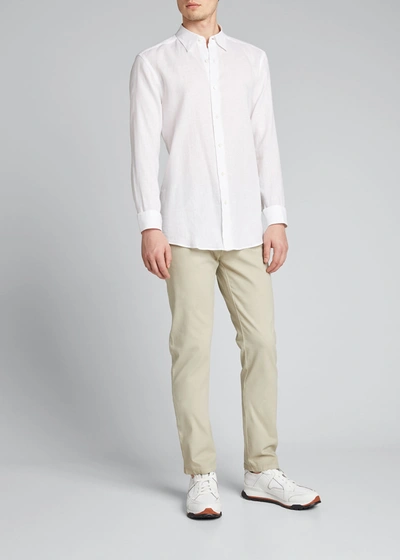 Ermenegildo Zegna Men's Solid Linen Sport Shirt In White