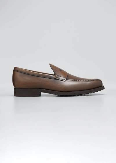 Tod's Men's Penny Leather Slip-on Loafers In Cacao
