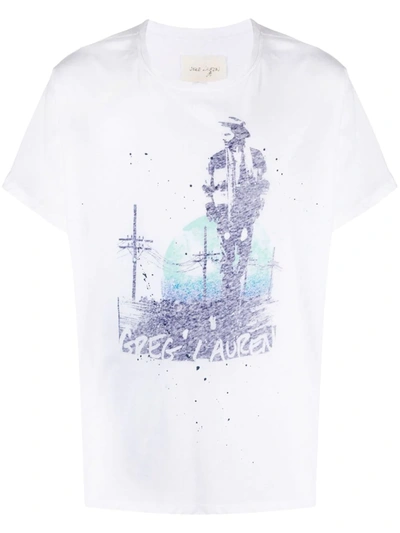 Greg Lauren Graphic-print Cotton T-shirt In White