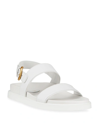 Gianvito Rossi Bilbao Sporty Napa Slingback Sandals In White - Main Image
