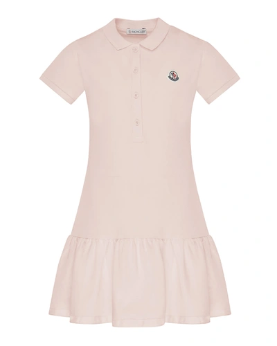 Moncler Kids' Girl's Pique Drop-waist Polo Dress In Pink