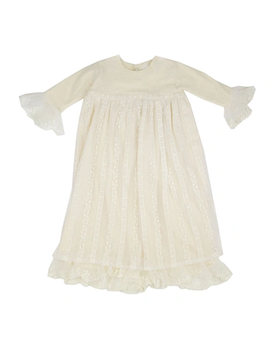 Haute Baby Babies' Girl's Mary Catherine Ruffle Lace Nightgown W/ Bonnet In Ivory