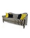 Mackenzie-childs Marquee Chenille Stripe Sofa In Black