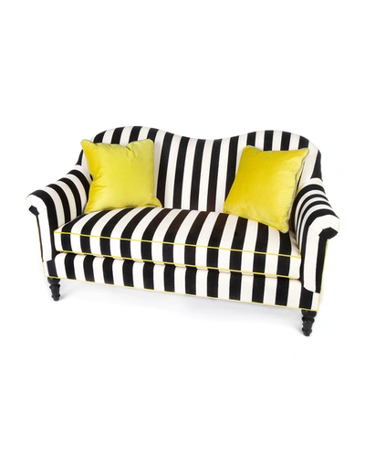 Mackenzie-childs Marquee Chenille Stripe Settee In Multi