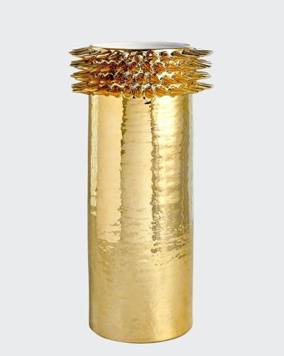Ashley Childers For Global Views Spike Cylinder Large Vase In Gold