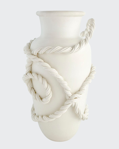 Ashley Childers For Global Views Twisted Amphora Vase In White