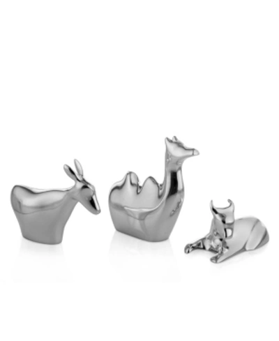 Nambe Animals 3-piece Mini Nativity Set In Silver