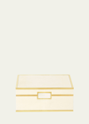 Aerin Embossed Shagreen Jewelry Box In Cream