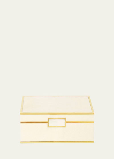 Aerin Embossed Shagreen Jewelry Box In Cream