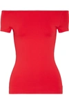 Helmut Lang Off-the-shoulder Stretch-jersey Top In Amaryllis