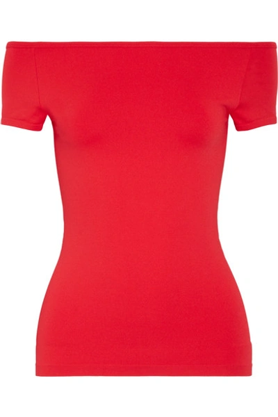 Helmut Lang Off-the-shoulder Stretch-jersey Top In Amaryllis