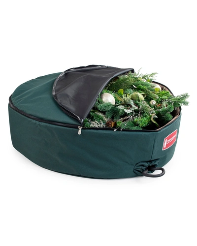 Treekeeper 30 In. Padded Christmas Wreath Storage Container In Green