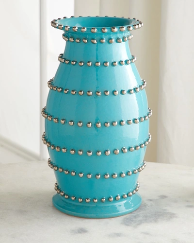 Dolfi Vase With Silver Pearly Beads