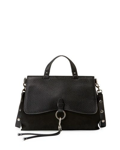 Rebecca Minkoff Keith Ring And Clip Leather Satchel Bag In Black