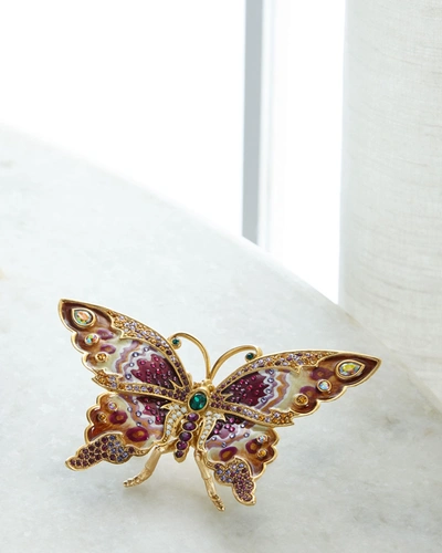 Jay Strongwater Medium Butterfly Figurine In Flora
