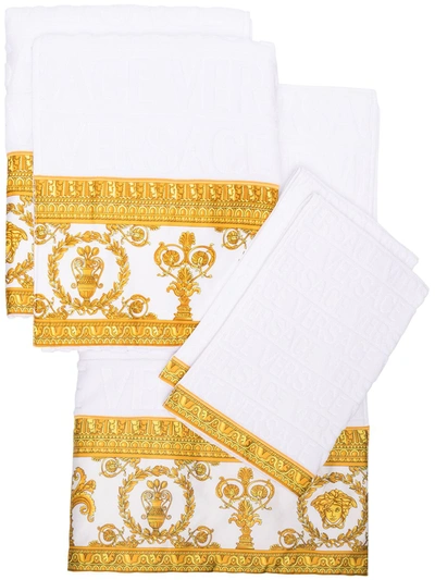 Versace 5-piece Barocco Towel Set In White