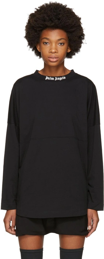 Palm Angels Black Long Sleeve Logo T-shirt